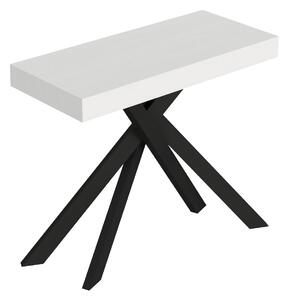 Consolle Allungabile 90-196x40x77 cm Saki Small Bianco Frassino Gambe Antracite