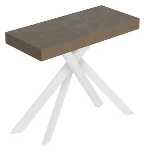 Consolle Allungabile 90-196x40x77 cm Saki Small Tortora Gambe Bianche
