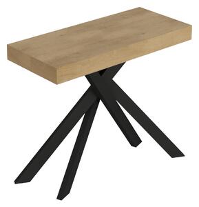 Consolle Allungabile 90-196x40x77 cm Saki Small Quercia Natura Gambe Antracite