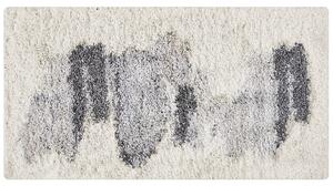 Tappeto bianco grigio scuro 80 x 150 cm pelo lungo motivo astratto camera da letto soggiorno Beliani