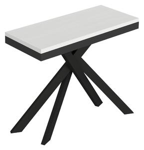 Consolle Allungabile 90-300x40x77 cm Saki Evolution Bianco Frassino Gambe Antracite