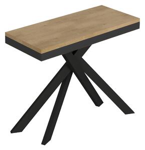 Consolle Allungabile 90-196x40x77 cm Saki Small Evolution Quercia Natura Gambe Antracite