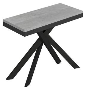Consolle Allungabile 90-196x40x77 cm Saki Small Evolution Cemento Gambe Antracite