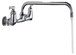 KLARWERK® ALEX | Miscelatore per uso alimentare, montaggio a parete, finitura cromata. Rubinetto da cucina in acciaio inossidabile, design lungo e piatto. Rubinetto per ristorante, montaggio a parete