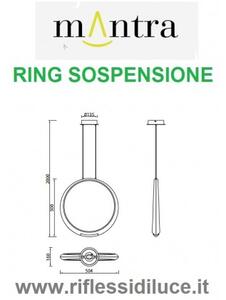 Mantra sospensione led ring bianco doppia emissione