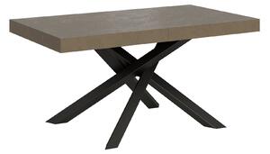 Tavolo Allungabile 160-264x90x77 cm Volantis Tortora Telaio Antracite