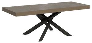 Tavolo Allungabile 160-420x90x77 cm Volantis Premium Tortora Telaio Antracite