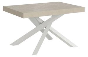 Tavolo Allungabile 120-224x90x77 cm Volantis Cashmere Telaio Bianco