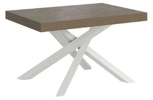 Tavolo Allungabile 120-224x90x77 cm Volantis Tortora Telaio Bianco