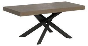Tavolo Allungabile 120-224x90x77 cm Volantis Premium Tortora Telaio Antracite