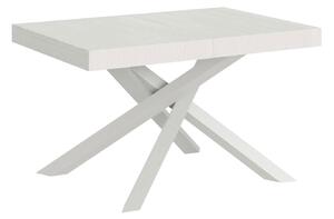 Tavolo Allungabile 120-224x90x77 cm Volantis Bianco Frassino Telaio Bianco