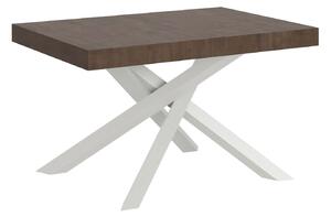 Tavolo Allungabile 120-224x90x77 cm Volantis Noce Telaio Bianco