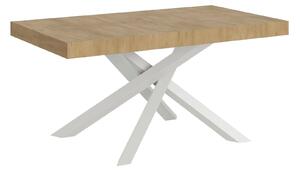 Tavolo Allungabile 160-264x90x77 cm Volantis Quercia Natura Telaio Bianco