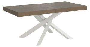Tavolo Allungabile 180-284x90x77 cm Volantis Tortora Telaio Bianco