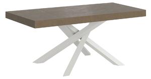 Tavolo Allungabile 120-224x90x77 cm Volantis Premium Tortora Telaio Bianco