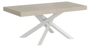 Tavolo Allungabile 120-224x90x77 cm Volantis Premium Cashmere Telaio Bianco