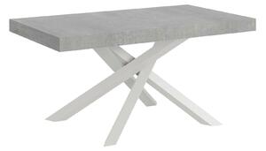 Tavolo Allungabile 160-264x90x77 cm Volantis Cemento Telaio Bianco