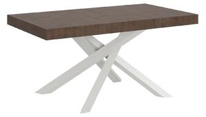 Tavolo Allungabile 160-264x90x77 cm Volantis Noce Telaio Bianco