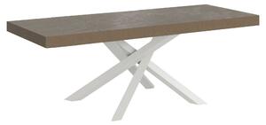 Tavolo Allungabile 160-264x90x77 cm Volantis Premium Tortora Telaio Bianco