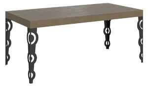 Tavolo Allungabile 200-304x90x77 cm Karamay Premium Tortora Telaio Antracite