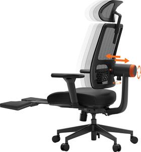 NEWTRAL Sedia da ufficio ergonomica - Cuscino per la testa 3D Cinghia Pedale per il piede Una sedia per lo schienale