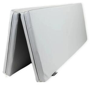 Tappetino pieghevole grigio, dimensioni approssimative: 105 x 82 x 6 cm, realizzato in ecopelle con nucleo in schiuma