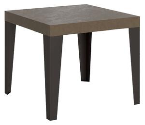 Tavolo Allungabile 90-246x90x77 cm Flame Tortora Telaio Antracite