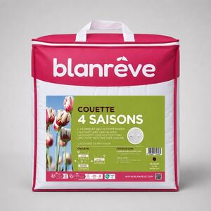 BLANREVE, coperta in fibra sintetica per tutte le stagioni, 140 x 200 cm, bianca, 420 g/m², composta da 2 elementi modulari (170 + 250 g/m²) con chiusura a pressione
