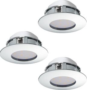 Faretto Ad Incasso Contemporaneo Pineda In Policarbonato Cromo 3 Luci Led 4,9W