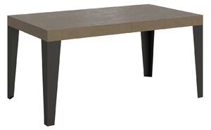 Tavolo Allungabile 160-420x90x77 cm Flame Premium Tortora Telaio Antracite