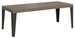 Tavolo Allungabile 90-246x90x77 cm Flame Premium Tortora Telaio Antracite