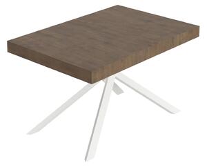 Tavolo Allungabile 120-204x80x74 cm Niket Noce Gambe Bianche