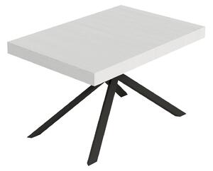 Tavolo Allungabile 120-204x80x74 cm Niket Bianco Frassino Gambe Antracite
