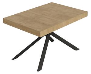 Tavolo Allungabile 120-204x80x74 cm Niket Quercia Natura Gambe Antracite