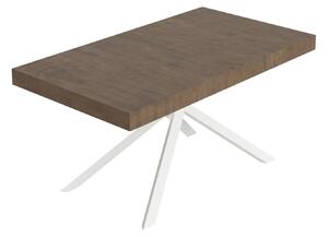 Tavolo Allungabile 160-244x80x74 cm Niket Noce Gambe Bianche