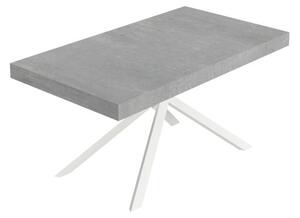 Tavolo Allungabile 160-244x80x74 cm Niket Cemento Gambe Bianche
