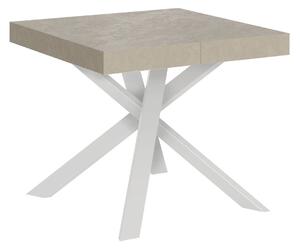 Tavolo Allungabile 90-194x90x76 cm Clerk Cashmere Gambe Bianche