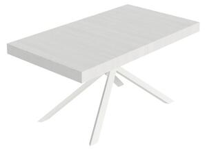 Tavolo Allungabile 160-244x80x74 cm Niket Bianco Frassino Gambe Bianche