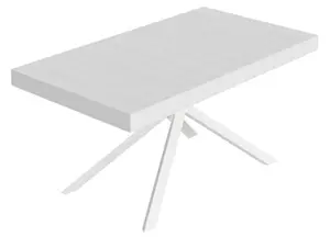 Tavolo Allungabile 160-244x80x74 cm Niket Bianco Frassino Gambe Bianche