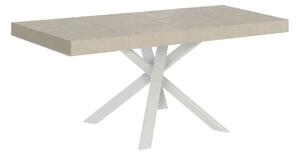 Tavolo Allungabile 90-194x90x76 cm Clerk Premium Cashmere Gambe Bianche