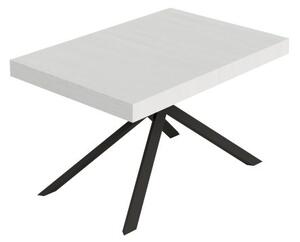 Tavolo Allungabile 120-224x90x74 cm Niket Bianco Frassino Gambe Antracite