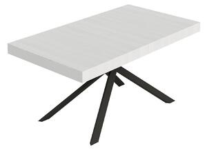 Tavolo Allungabile 160-264x90x74 cm Niket Bianco Frassino Gambe Antracite
