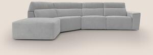 Clark Divano angolare con opzione relax elettrico in tessuto smacchiab