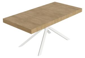 Tavolo Allungabile 180-284x90x74 cm Niket Quercia Natura Gambe Bianche