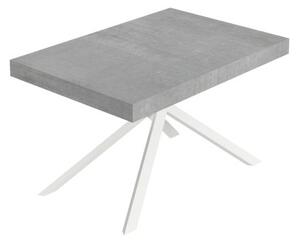 Tavolo Allungabile 140-400x90x74 cm Niket Cemento Gambe Bianche