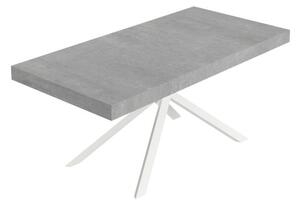 Tavolo Allungabile 200-460x90x77 cm Niket Cemento Gambe Bianche