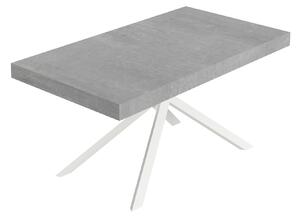 Tavolo Allungabile 160-264x90x74 cm Niket Cemento Gambe Bianche