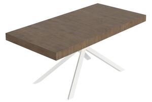 Tavolo Allungabile 180-440x90x74 cm Niket Noce Gambe Bianche