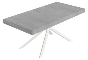 Tavolo Allungabile 180-284x90x74 cm Niket Cemento Gambe Bianche