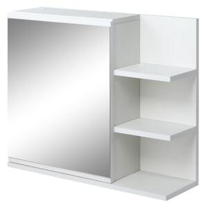 Specchio da Bagno a Parete con Armadietto e Ripiani 60x18x50cm Bianco